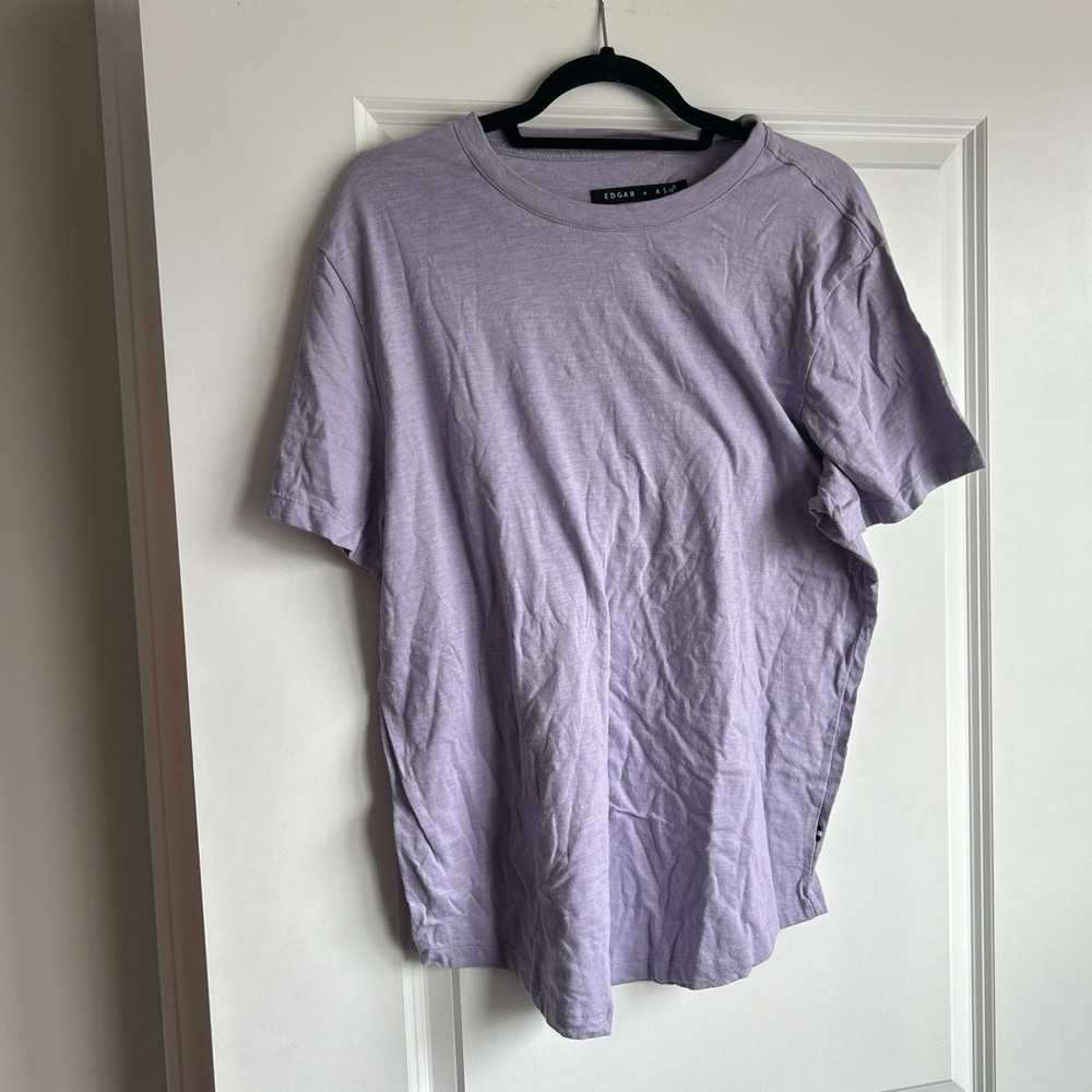 Purple Short Sleeve Tee Classic Crew Neck